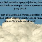 Penyesalan hari ini mungkin terasa pahit, tetapi sering kali itulah harga yang murah untuk sebuah kebahagiaan di masa depan, Sebab keputusan yang menyakitkan sekarang bisa menyelamatkan hidup dari