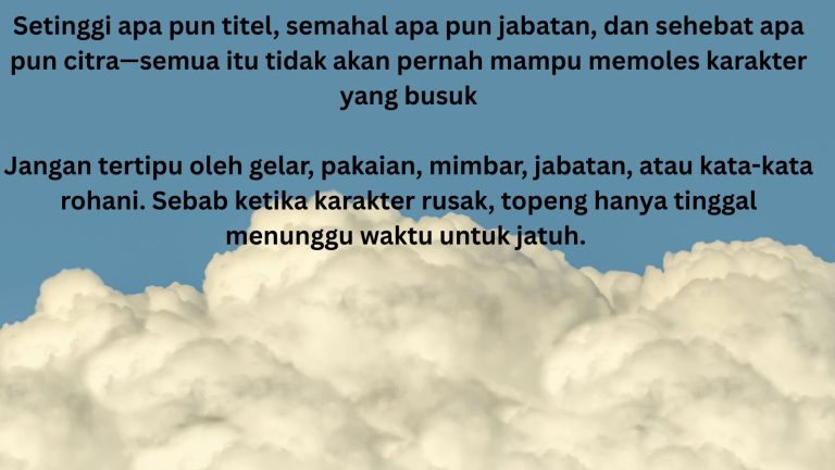 Penyesalan hari ini mungkin terasa pahit, tetapi sering kali itulah harga yang murah untuk sebuah kebahagiaan di masa depan, Sebab keputusan yang menyakitkan sekarang bisa menyelamatkan hidup dari