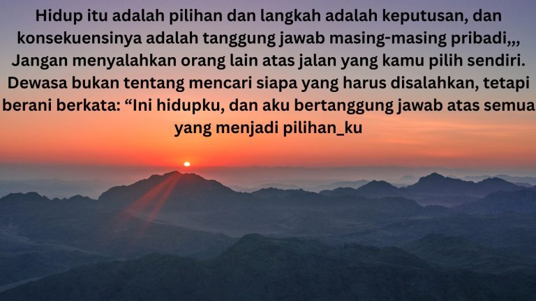 Penyesalan hari ini mungkin terasa pahit, tetapi sering kali itulah harga yang murah untuk sebuah kebahagiaan di masa depan, Sebab keputusan yang menyakitkan sekarang bisa menyelamatkan hidup dari (5)